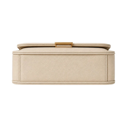 Cornio Beige Chain Flap Crossbody Bag
