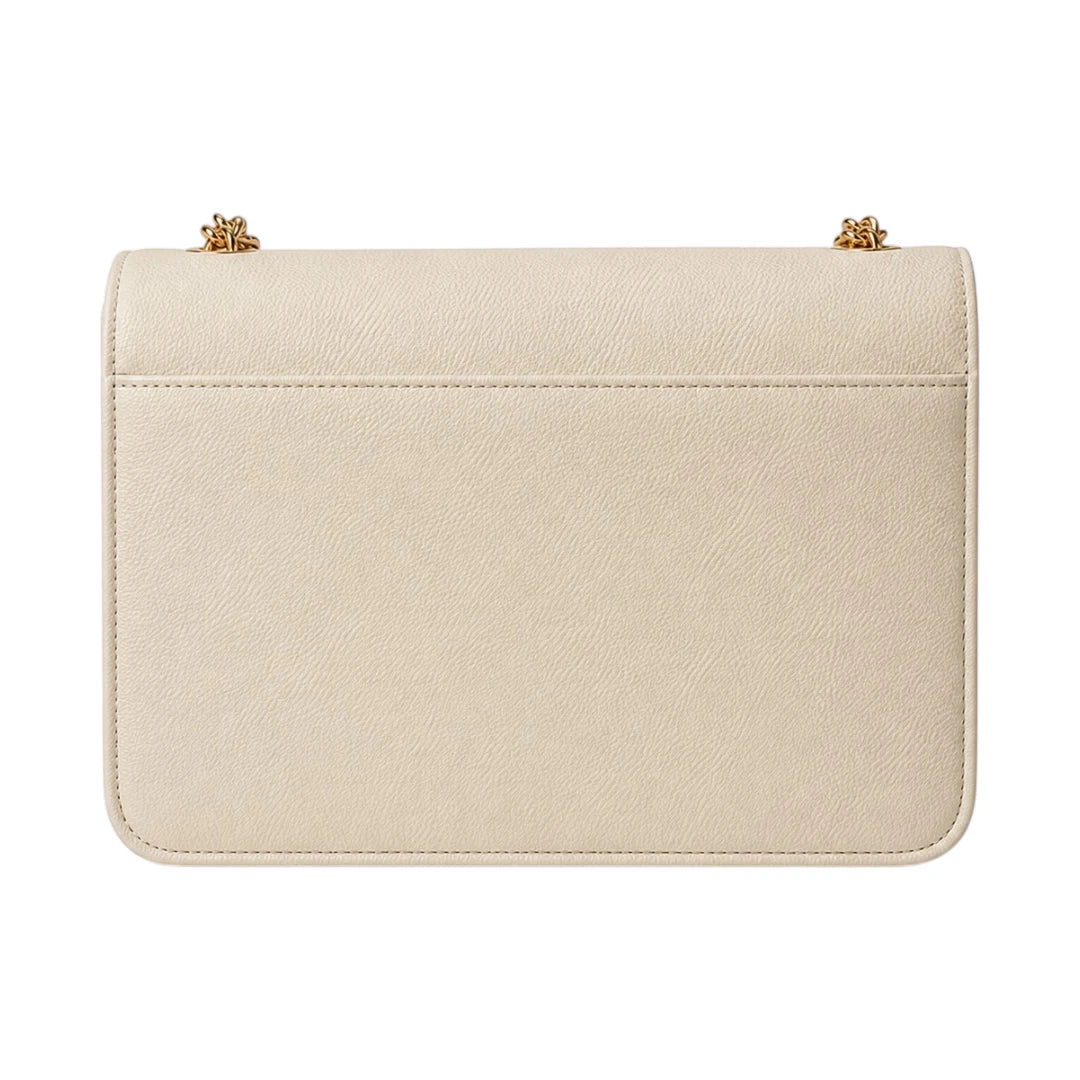 Cornio Beige Chain Flap Crossbody Bag