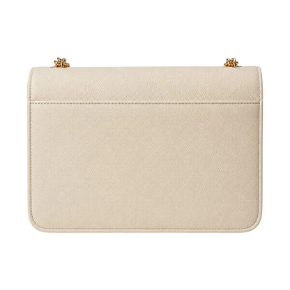 Cornio Beige Chain Flap Crossbody Bag