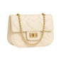 Cornio Cream Heart Quilt Charm Crossbody Bag