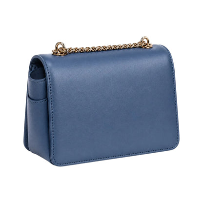 Cornio Faux Leather Blue Chain Crossbody Bag