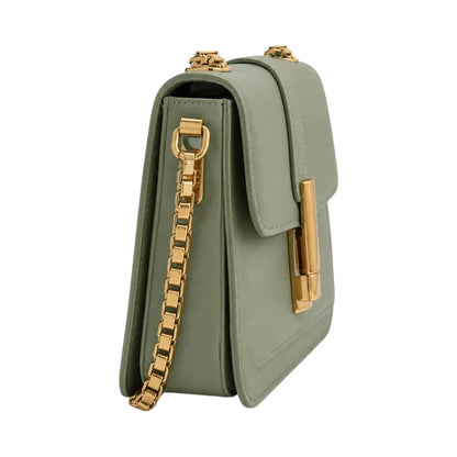 Cornio Green Aurelia Lock Crossbody Bag