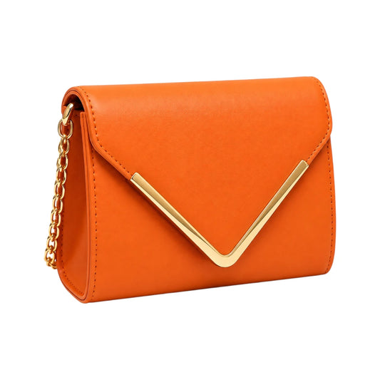 Cornio Orange V-Flap Crossbody Bag